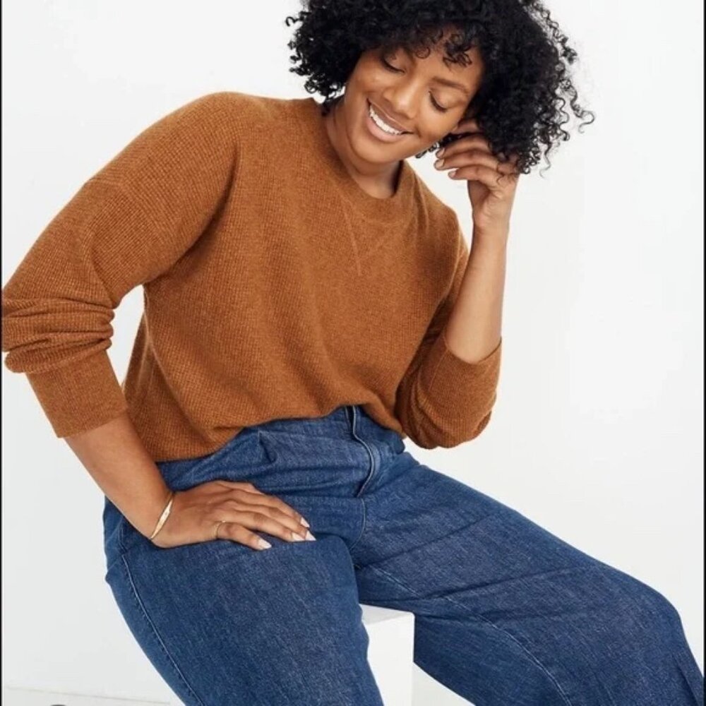 Madewell Cashmere Sweatshirt Burnt Spice Size XXS